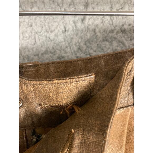 Women’s Vintage Brown Leather Pants Size 8 80s Rinzi Collection High Waist - Picture 11 of 14